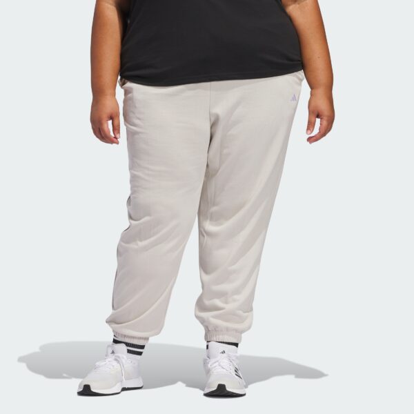 Pantalones con puños de felpa francesa con logotipo pequeño incluido Adidas Essentials para mujer-
