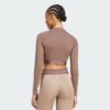 Camiseta corta de entrenamiento Adidas Hyperglam de manga larga para mujer-