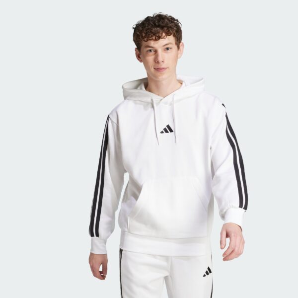 Sudadera con capucha polar Adidas Essentials 3 bandas para hombre-