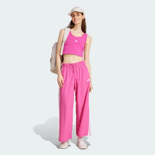 Pantalones de paracaídas tejidos estilo de vida Adidas Essentials 3 bandas para mujer-