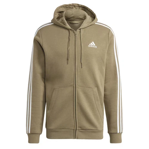 Sudadera con capucha Adidas Essentials polar 3 bandas cremallera completa para hombre-