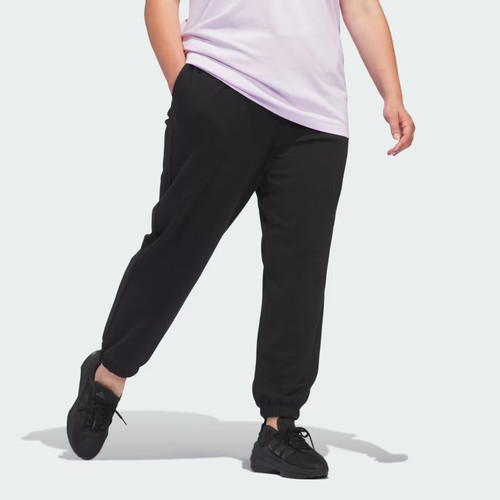 Pantalones con puños de felpa francesa con logotipo pequeño incluido Adidas Essentials para mujer-