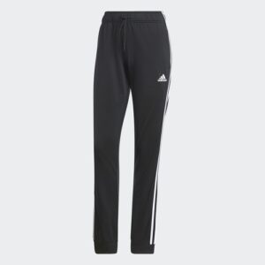 Pantalones deportivos Adidas Essentials para mujer calentamiento ajustados cónicos de 3 bandas-