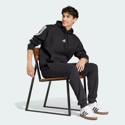 Sudadera con capucha polar Adidas Essentials 3 bandas para hombre-