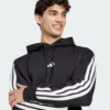 Sudadera con capucha polar Adidas Essentials 3 bandas para hombre-