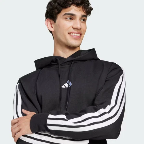 Sudadera con capucha polar Adidas Essentials 3 bandas para hombre-