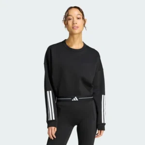 adidas women Hyperglam 3-Stripes Cropped Crewneck Sweatshirt